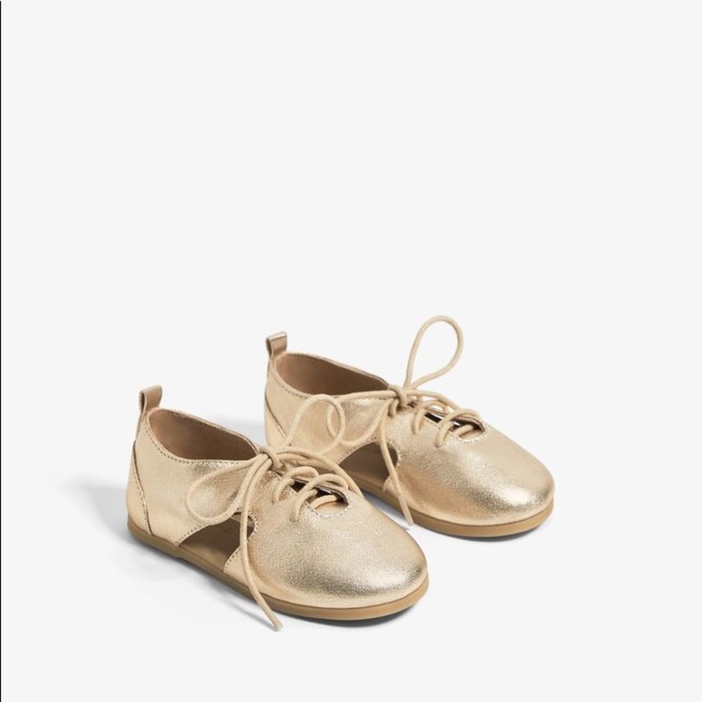 ZARA METALLIC DERBY SHOES